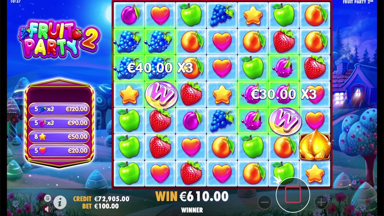 Fruit Party 2, slot de frutas, recursos emocionantes.